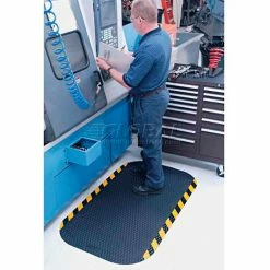 M+A Matting Hog Heaven Anti Fatigue Mat 7/8" Thick 3' x Up to 60' Black/Yellow Chevron Border