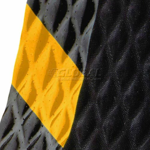 M+A Matting Hog Heaven Anti Fatigue Mat 7/8" Thick 3' x 12' Black/Yellow Chevron Border - Image 4