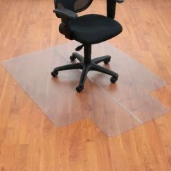 Interion By Global Industrial Interion® Office Chair Mat for Hard Floor - 46"W x 60"L with 25" x 12" Lip - Straight Edge