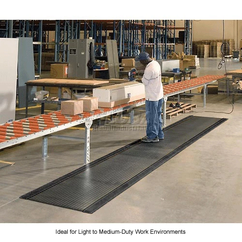 Apache Mills Soft Foot Ribbed Surface Mat 3/8" Thick 3' x 60' Black - Image 7