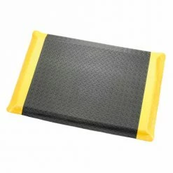Apache Mills Diamond Deluxe Soft Foot™ Mat 9/16" Thick 4' x Up to 75' Black/Yellow Border