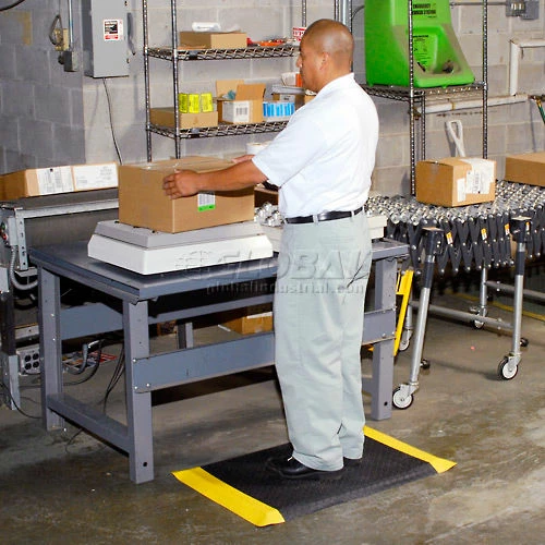 Apache Mills Diamond Deluxe Soft Foot Mat 9/16" Thick 3' x Up to 75' Black/Yellow Border - Image 5