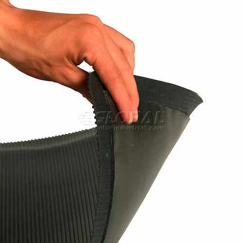 Apache Mills Invigorator Corrugated Safety Mat 1/2" Thick 3' x 60' Black - Image 4