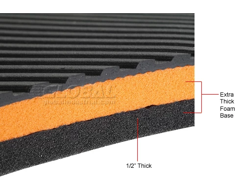 Apache Mills Invigorator Corrugated Safety Mat 1/2" Thick 2' x Up to 75' Black - Image 8
