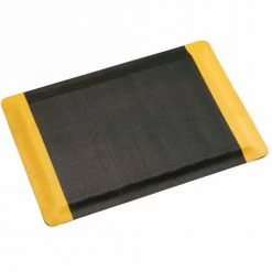 Apache Mills Invigorator™ Corrugated Safety Mat 1/2" Thick 4' x Up to 75' Black/Yellow Border