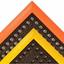 NoTrax® Safety Stance® Drainage Mat Border 7/8" Thick 3-5/32' x 3-5/16' Black/Orange