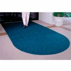 M+A Matting Waterhog Grand Classic Mat One Oval / One Straight 3'W X 10'L Navy