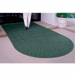 M+A Matting Waterhog Grand Classic Mat One Oval / One Straight 3'W X 10'L Green