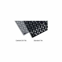 Durable Corporation Cushion Tile Modular Drainage Carbide Grit Tile 1' X 1' Black 36/Case