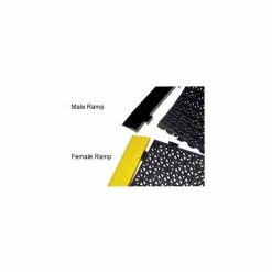 Durable Corporation Cushion Tile Female Ramp 3/4" Thick 2.5" x 1' Black