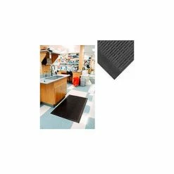 Wearwell® Upfront Scraper Mat Unslotted 5/16" Thick 3' x 60' Black