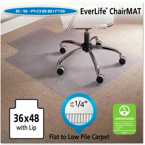ES Robbins® Bulk Pack Chair Mat for Carpet - 36"W x 48"L with Lip - Straight Edge - Ind. Pkg - Image 4