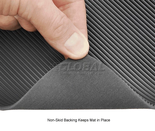 Durable Corporation Corrugated Rubber Runner 1/8" Thick 2' x Up to 150' Black - Image 7