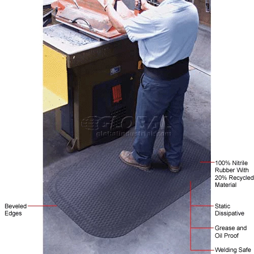 M+A Matting Hog Heaven Anti Fatigue Mat 7/8" Thick 4' X 6' Black - Image 3