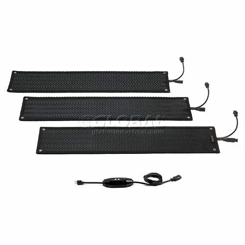 HeatTrak® Outdoor Snow & Ice Melting Heated Stair Mat 1/2" Thick 1' x 3' 120 Volt Black