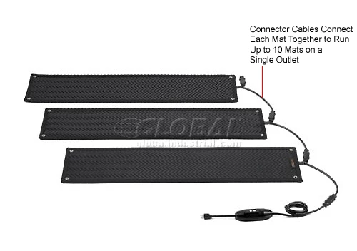 HeatTrak® Outdoor Snow & Ice Melting Heated Stair Mat 1/2" Thick 1' x 3' 120 Volt Black - Image 5