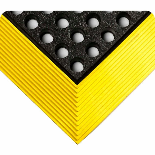 Wearwell® Industrial WorkSafe® NBR Drainage Mat 5/8" Thick 2' x 3' Black/Yellow Border