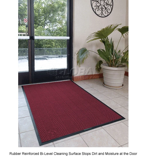 M+A Matting WaterHog® Eco Elite Classic Border Entrance Mat 3/8" Thick 6' 3 Up To 60' Maroon - Image 7