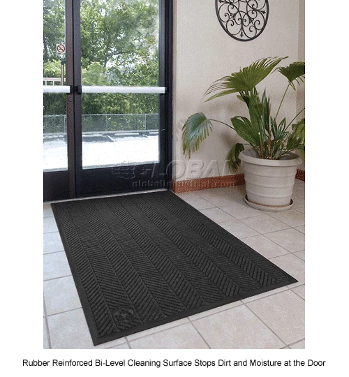 M+A Matting WaterHog® Eco Elite Fashion Border Entrance Mat 3/8" Thick 6' x 8.5' Black - Image 7