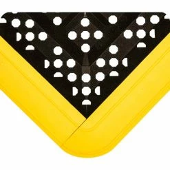 Wearwell® F.I.T.™ Kit Open Grid 5/8" Thick 2.25' x 7.5' Black w/Yellow Edging