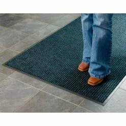 Apache Mills Brush & Clean™ Entrance Mat 3/8" Thick 4' x Up to 60' Navy Blue