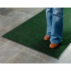 Apache Mills Brush & Clean™ Entrance Mat 3/8" Thick 3' x 10' Hunter Green