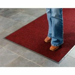 Apache Mills Brush & Clean™ Entrance Mat 3/8" Thick 6' x Up to 60' Burgundy