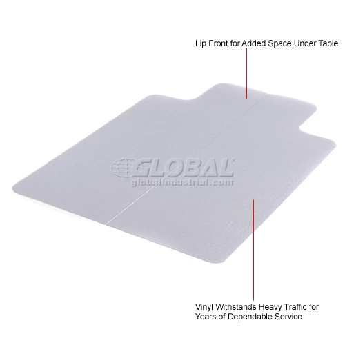 Interion By Global Industrial Interion® Office Chair Mat for Carpet - 45"W x 53"L with 25" x 12" Lip - Straight Edge - Image 10