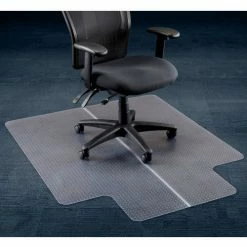 Interion By Global Industrial Interion® Office Chair Mat for Carpet - 46"W x 60"L with 25" x 12" Lip - Straight Edge