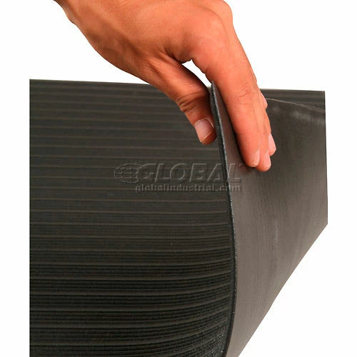 Apache Mills Soft Foot Ribbed Surface Mat 3/8" Thick 3' x 60' Black - Image 3