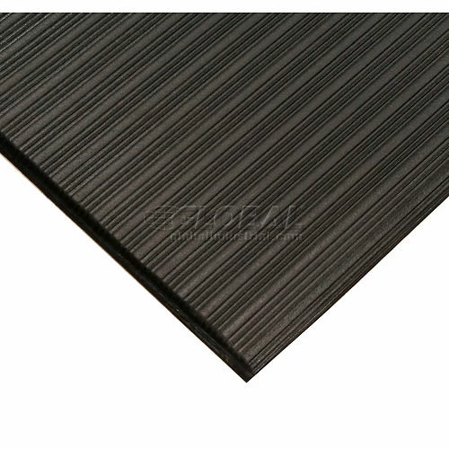 Apache Mills Soft Foot Ribbed Surface Mat 3/8" Thick 3' x 5' Black - Image 2