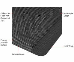 Apache Mills Supreme Sliptech™ Mat 11/16" Thick 4' x Up to 60' Black