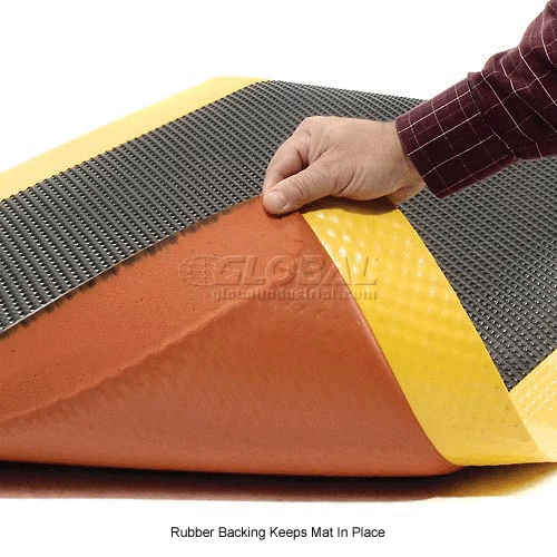 Apache Mills Supreme Sliptech Mat 11/16" Thick 3'x 10' Black/Yellow Border - Image 2