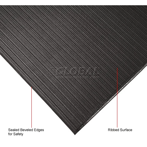 Apache Mills Soft Foot Ribbed Surface Mat 5/8" Thick 2' x Up to 30' Black - Image 7