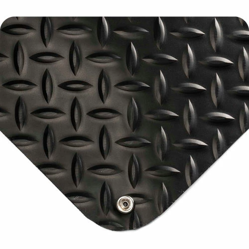Wearwell® Electrically Conductive UltraSoft Diamond-Plate Mat 15/16" Thick 2' x 3' Black