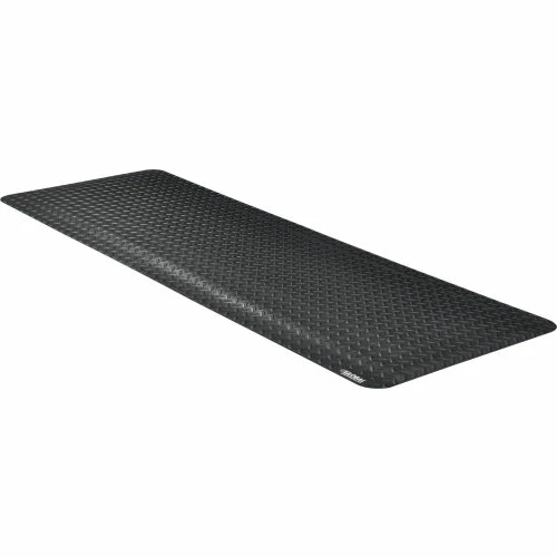 Global Industrial Diamond Plate Ergonomic Mat 15/16" Thick 2' x 6' Black
