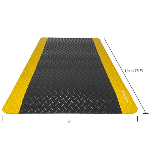 Global Industrial™ Diamond-Plate Anti Fatigue Mat 15/16" Thick 3' x Cut to 75' Black/Yellow - Image 8