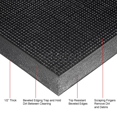 NoTrax Apache Mills Trooper Entrance Mat 5/8" Thick 3' x 5' Black - Image 12
