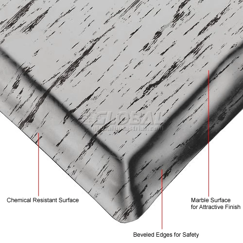 Apache Mills K-Marble Foot Anti Fatigue Mat 7/8" Thick 3' x Up to 60' Gray - Image 6