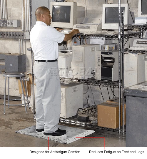 Apache Mills K-Marble Foot Anti Fatigue Mat 7/8" Thick 3' x Up to 60' Gray - Image 8