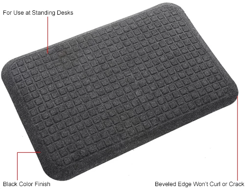 M+A Matting GetFit StandUp® Anti Fatigue Mat 5/8" Thick 3' x 4' Black - Image 9
