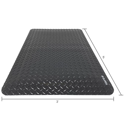 Global Industrial Diamond-Plate Anti Fatigue Mat, 9/16" Thick, 3'W x 5'L, Black - Image 8