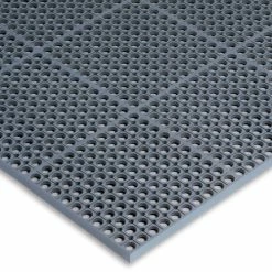 Wearwell® WorkSafe® Light Anti Fatigue Drainage Mat 1/2" Thick 3' x 5' Gray