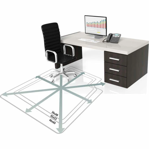 ES Robbins® Office Chair Mat for Low Pile Carpet - 36"W x 48"L Rectangular - Crystal Edge - Image 5