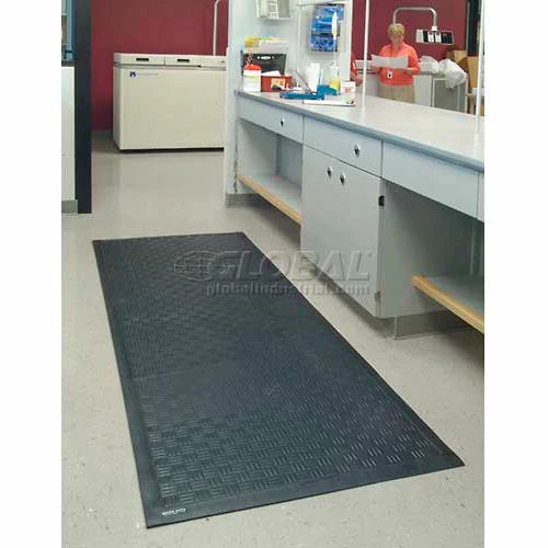 M+A Matting Cushion Station Anti Fatigue Mat 7/16" Thick 3' x 5' Black