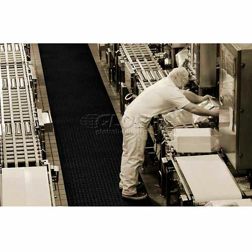 M+A Matting Cushion Station Anti Fatigue Mat w/Holes 7/16" Thick 2' x 3' Black - Image 2