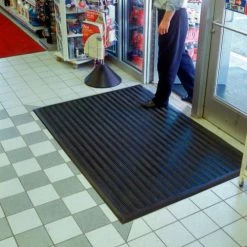 SpaceLinks Design Links 2 Indoor Mat with Replaceable Backed Carpet Strips, 4'L x 3'W, Black