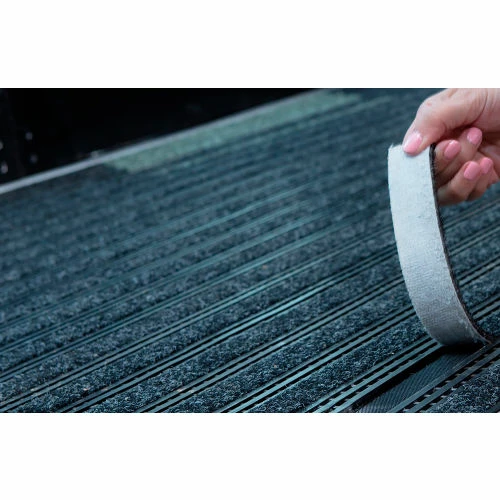 SpaceLinks Design Links 2 Indoor Mat with Replaceable Backed Carpet Strips, 4'L x 3'W, Black - Image 2