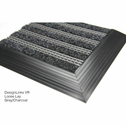 SpaceLinks Design Links 2 Indoor Mat with Replaceable Backed Carpet Strips, 4'L x 3'W, Black - Image 3