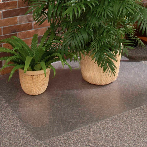 ES Robbins® Chair Mat for Carpet - Medium Pile - 60" x 60" Square - Clear - Beveled Edge - Image 4